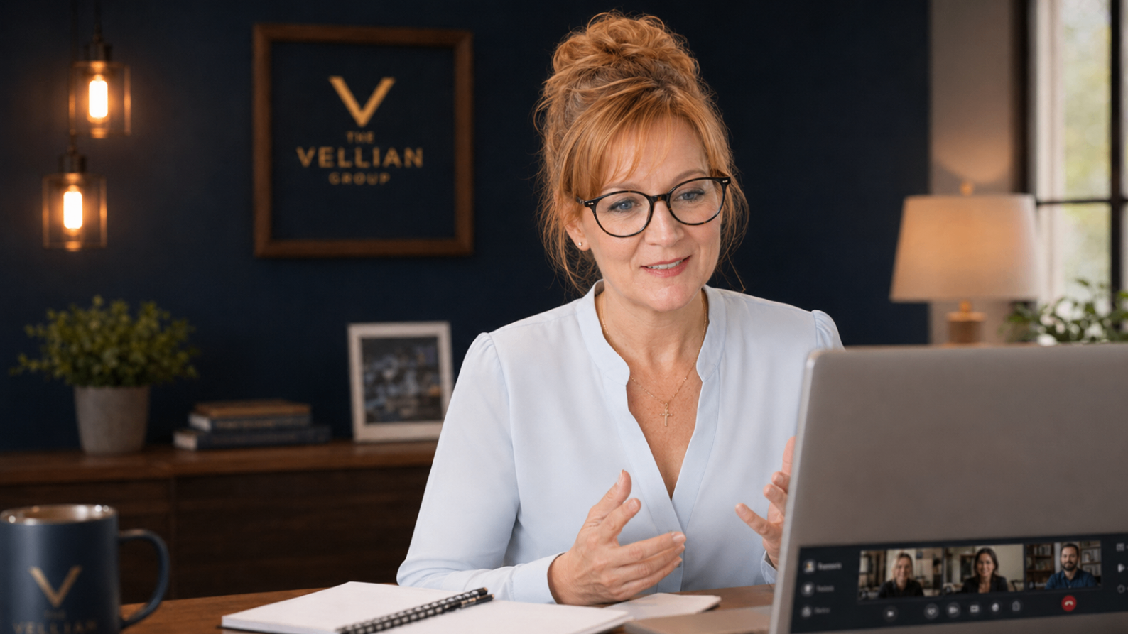 Heather Joy Hill conducting a virtual executive coaching session