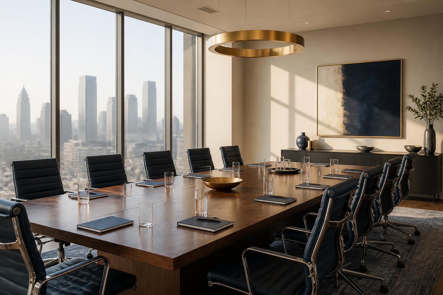Quiet executive workspace prepared for a coaching consultation