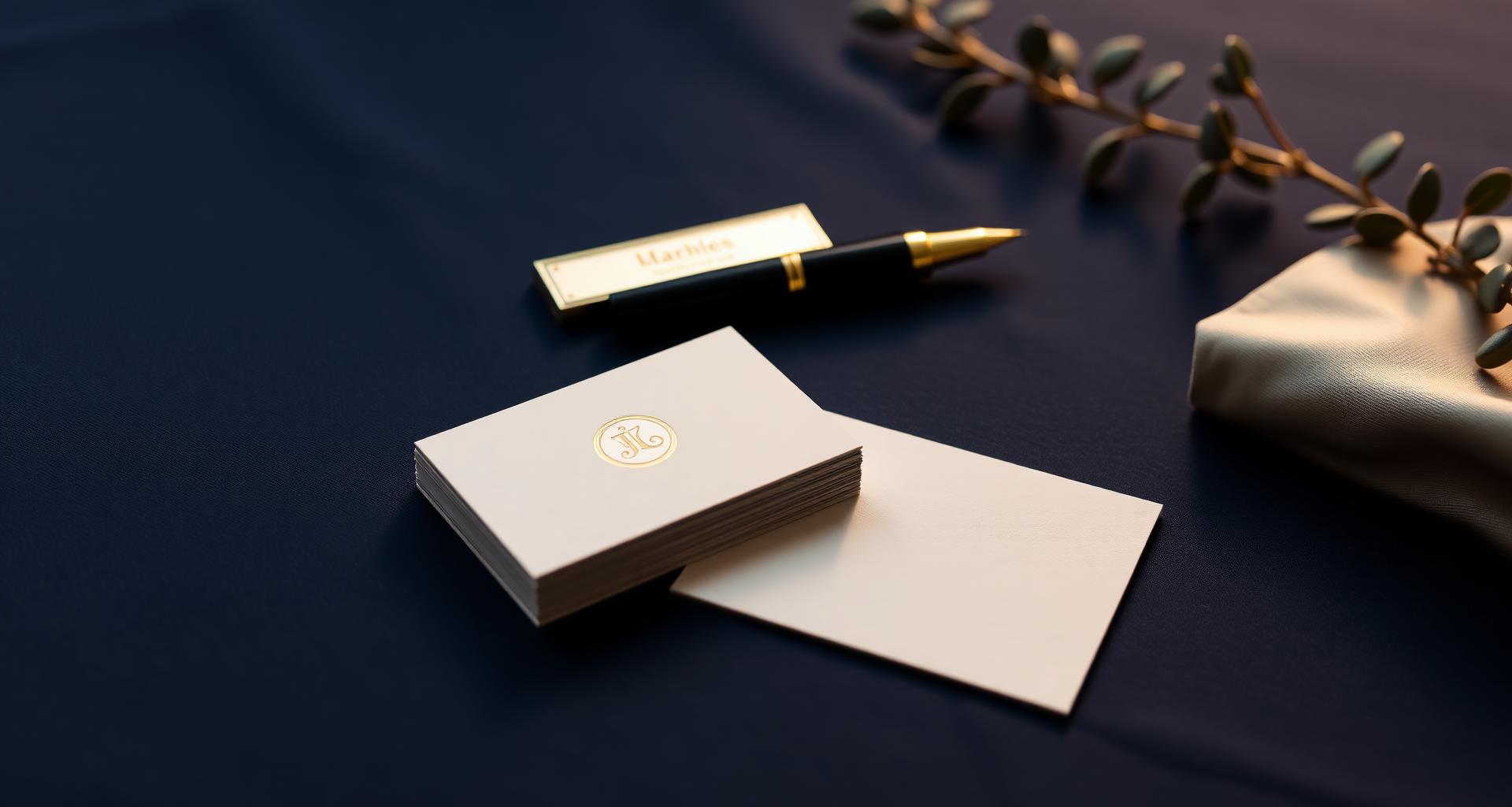 Personal branding flat lay with leather portfolio and pen