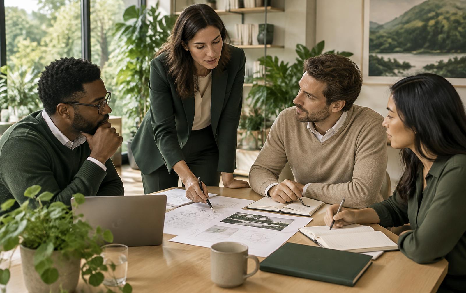 Illustrative image of a leadership team in a strategy session