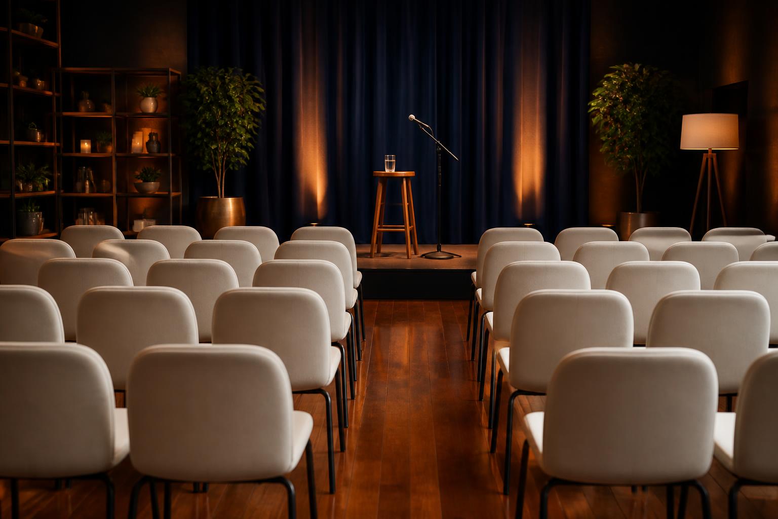 Auditorium stage set for a keynote presentation